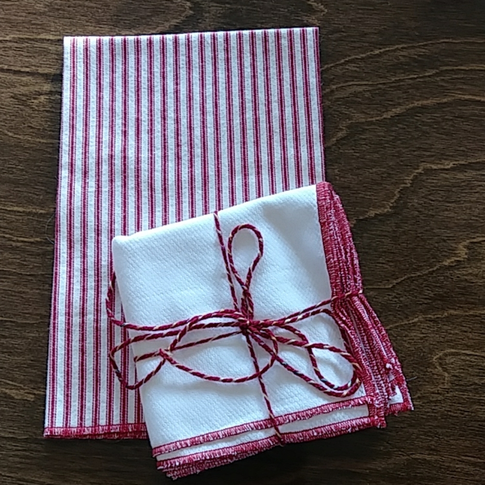 Handmade Dish Towel with 8 matching napkins